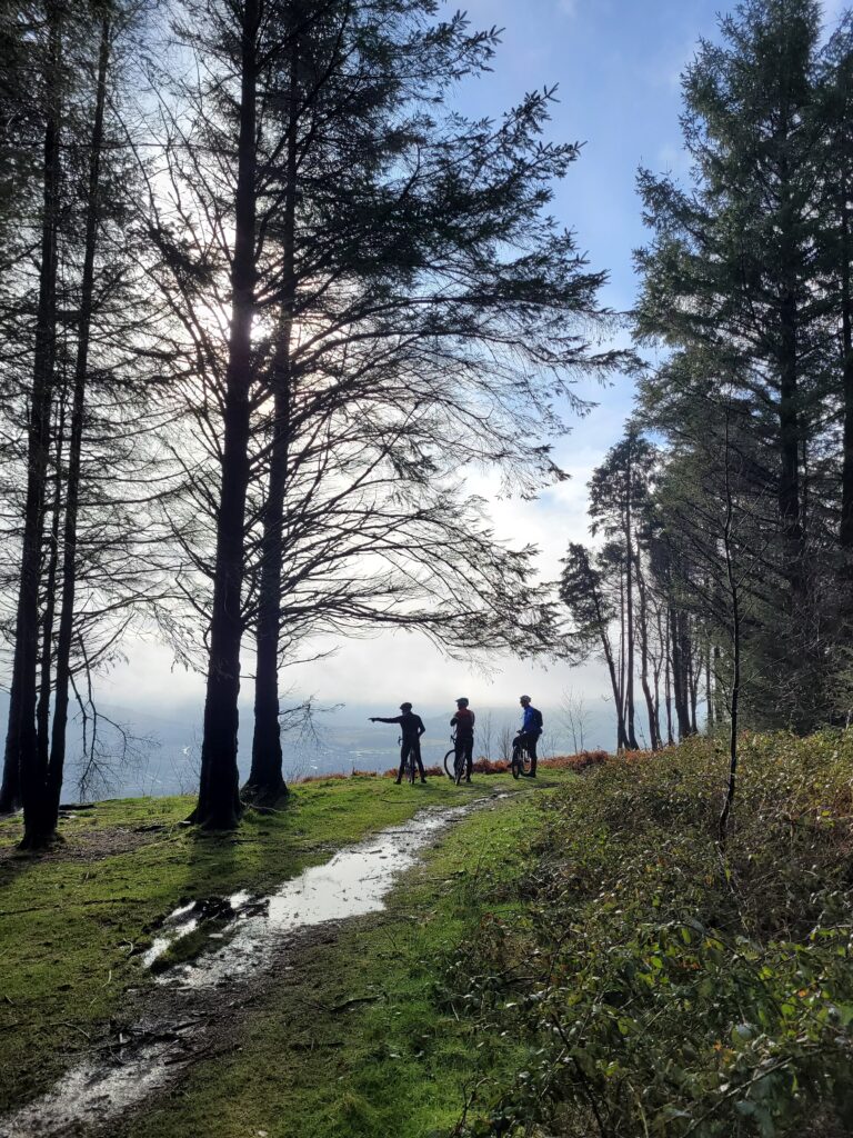 Admiring the views after the Carnetown fire road ascent in the Cynon Valley