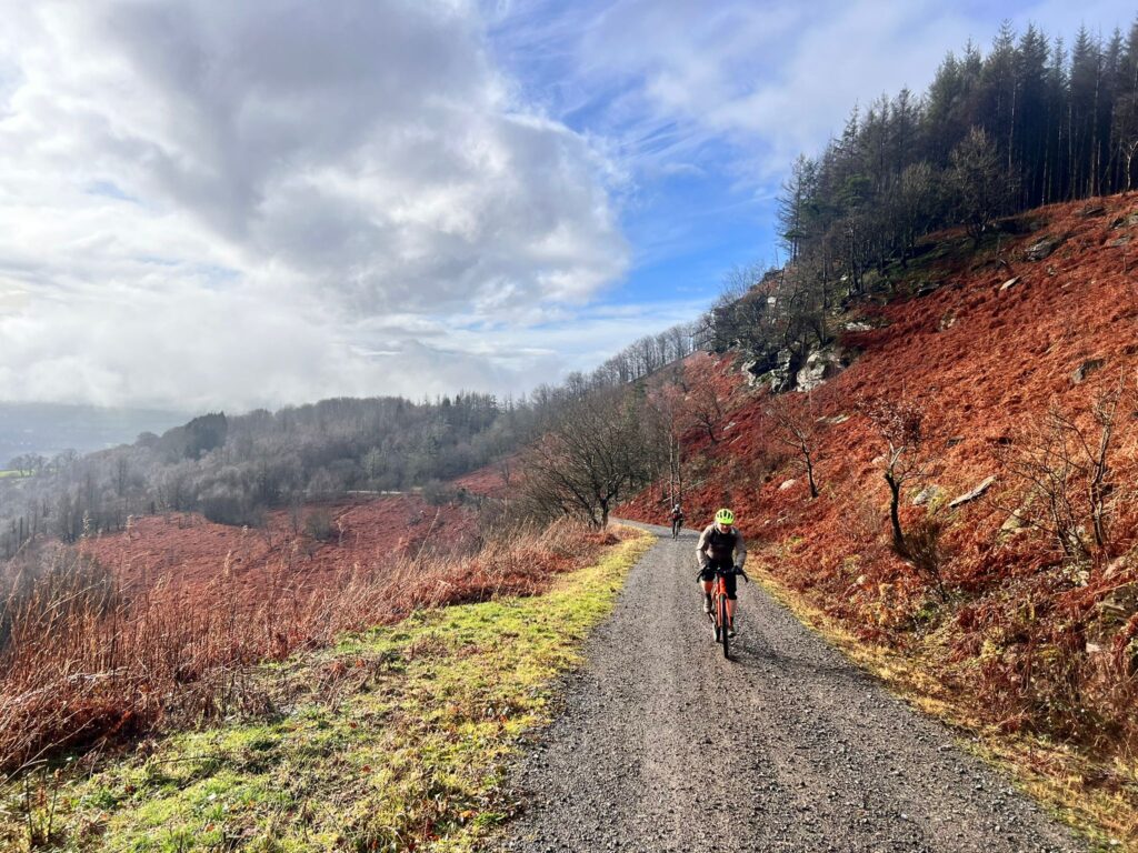 Carnetown gravel, fire road climb near Cilfynydd