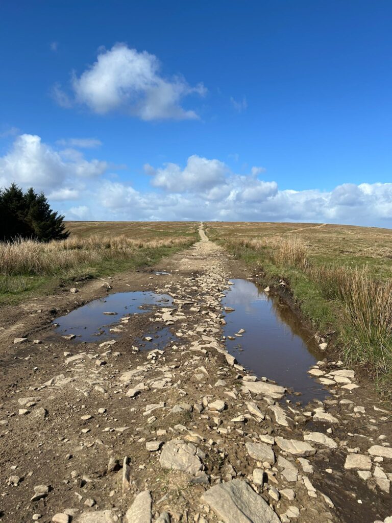 Rugged trails over Twmbarlwm mountain